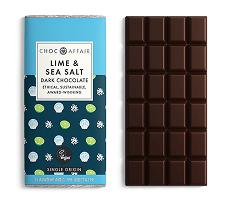chocolate bar with lime and sea salt